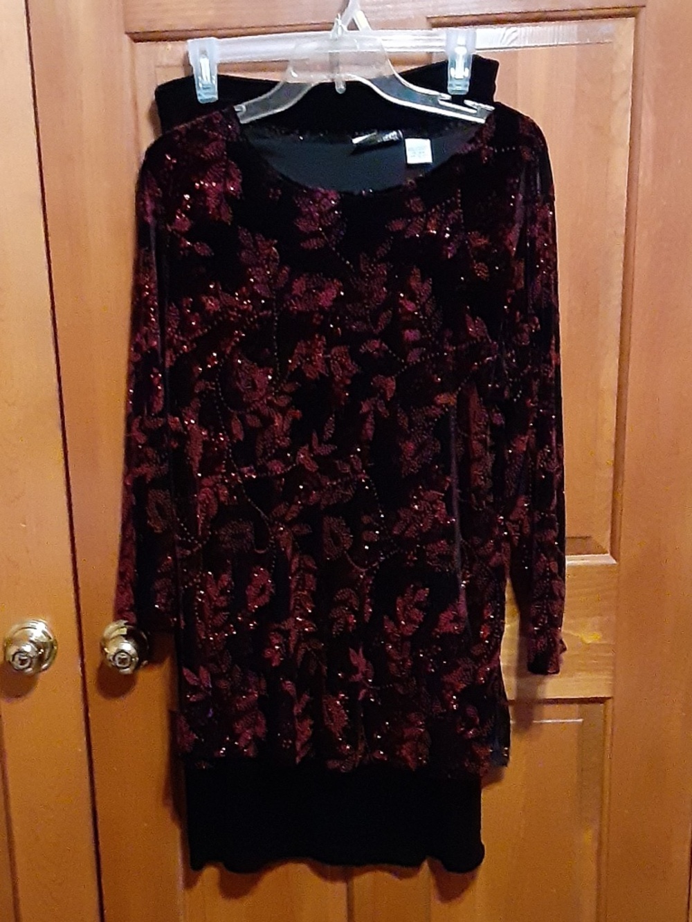 Fashion Bug Formal Velvet Maxi Skirt & Sparkly Top Set - Picture 8 of 8
